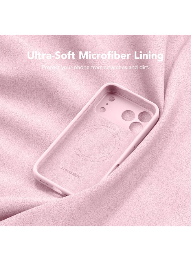 SUYDANBOX Magnetic for iPhone 17 Pro Case, Compatible with MagSafe, [Full Camera Protection][Screen Protector] Silicone Shockproof Protective Phone Case for iPhone 17 Pro 6.3", Chalk Pink - Image 5